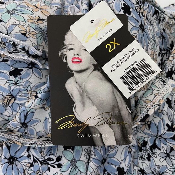 Marilyn Monroe 2X Medichic Wild Meadow Floral Ruffle Detail Bathing Suit… - Picture 5 of 6